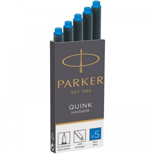 Синие неводостойкие картриджи Parker (Паркер) Quink Cartridges Washable Blue 5 шт в Екатеринбурге
