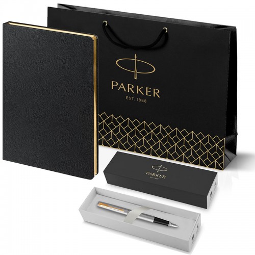 Набор Parker Jotter Stainless Steel GT из перьевой ручки и черного ежедневника недатированного в Екатеринбурге