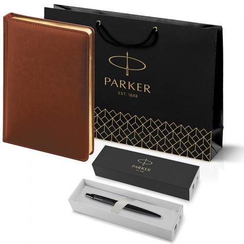 Набор Parker Jotter XL SE20 Monochrome Black из шариковой ручки и ежедневника коричневого цвета в Екатеринбурге