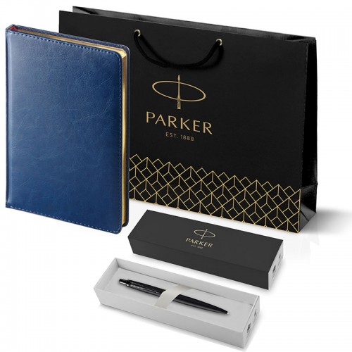 Набор Parker Jotter XL SE20 Monochrome Black из шариковой ручки и ежедневника синего цвета в Екатеринбурге