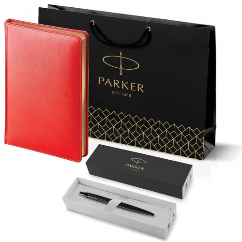 Набор Parker Jotter XL SE20 Monochrome Black из шариковой ручки и ежедневника красного цвета в Екатеринбурге