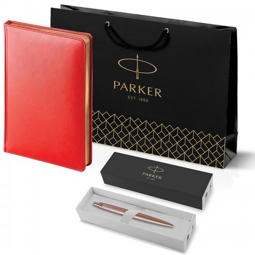 Набор Parker Jotter XL SE20 Monochrome Rose Gold из шариковой ручки и ежедневника красного цвета в Екатеринбурге
