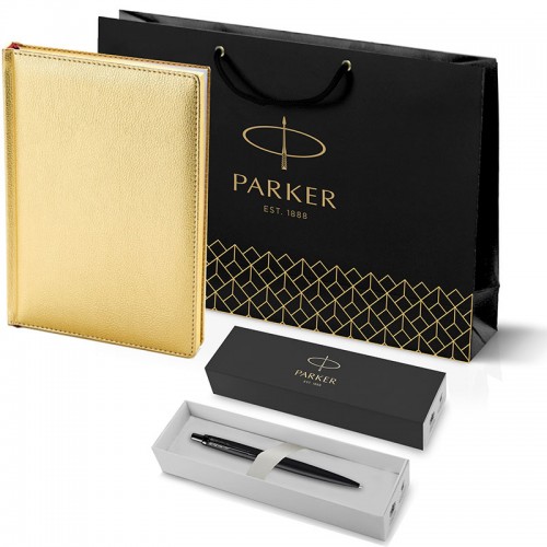 Набор Parker Jotter XL SE20 Monochrome Black из шариковой ручки и ежедневника золотистого цвета в Екатеринбурге