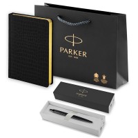 Набор Parker Jotter XL SE20 Monochrome Black из шариковой ручки и ежедневника черного цвета