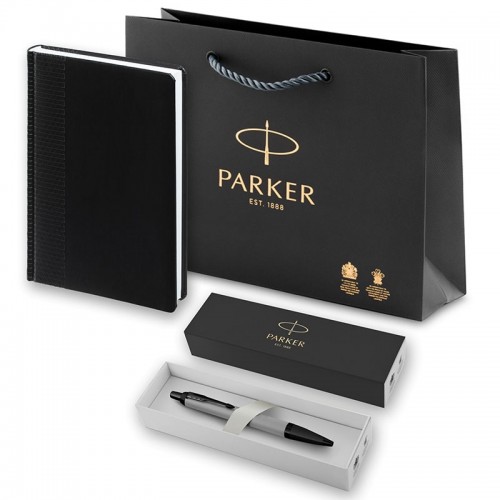 Набор Parker IM Achromatic Matte Grey BT из шариковой ручки и ежедневника черного цвета в Екатеринбурге
