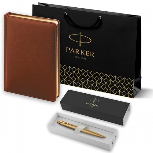 Набор Parker Jotter XL SE20 Monochrome Gold из шариковой ручки и ежедневника коричневого цвета в Екатеринбурге
