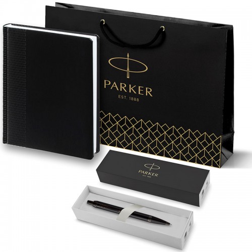 Набор Parker IM Achromatic Matte Black BT из шариковой ручки и ежедневника черного цвета в Екатеринбурге