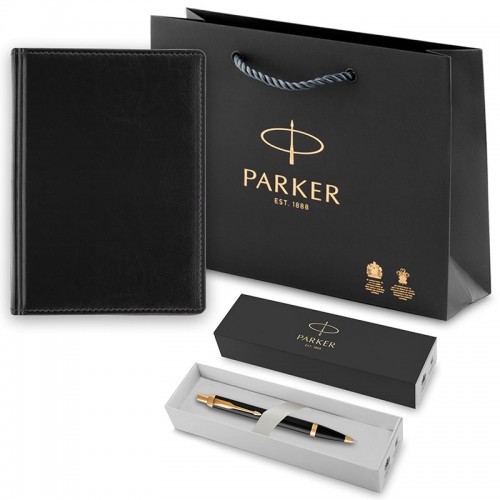 Набор Parker IM Metal Black GT из шариковой ручки и ежедневника недатированного черного цвета в Екатеринбурге