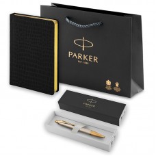 Набор Parker IM Premium Warm Silver GT из шариковой ручки и ежедневника недатированного
