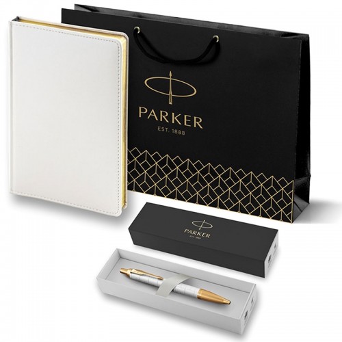 Набор Parker IM Premium K318 Pearl GT из шариковой ручки и ежедневника недатированного
