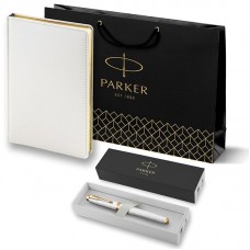 Набор Parker IM Premium T318 Pearl GT из ручки-роллера и ежедневника недатированного